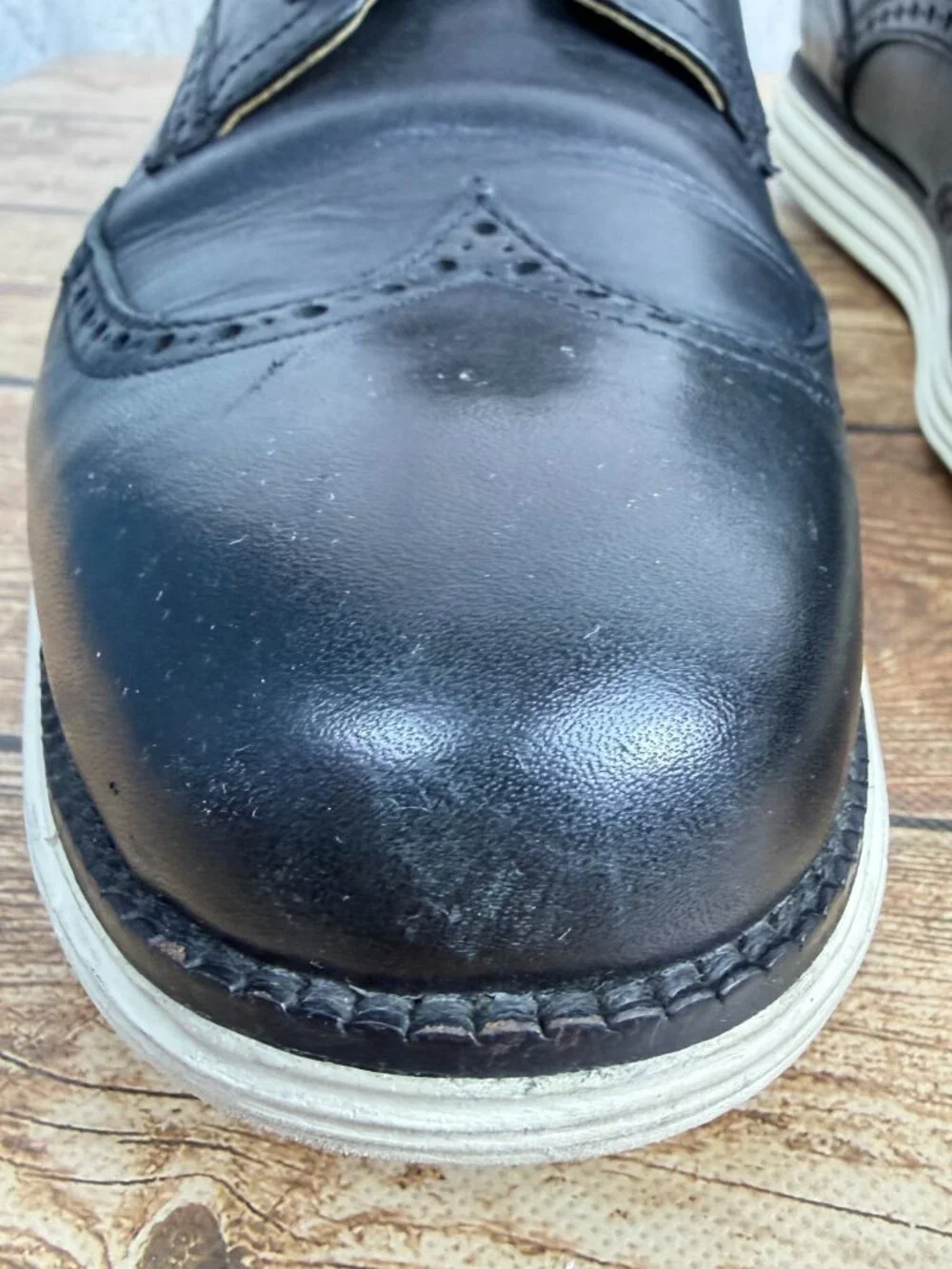 Cole Haan Men's 13 Black Leather Wingtip Oxford Brogue Dress Shoes OriginalGrand